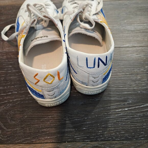Soludos Leather Sun & Moon Embroidered Sneakers - Picture 2 of 4